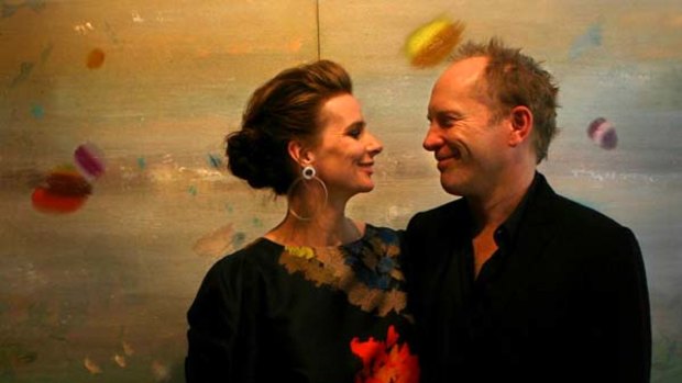 ''Incredibly lucky'' ...  Andrew Taylor with his wife, Rachel Griffiths.