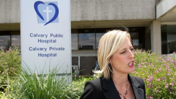Chief Minister Katy Gallagher at the Calvary Hospital.