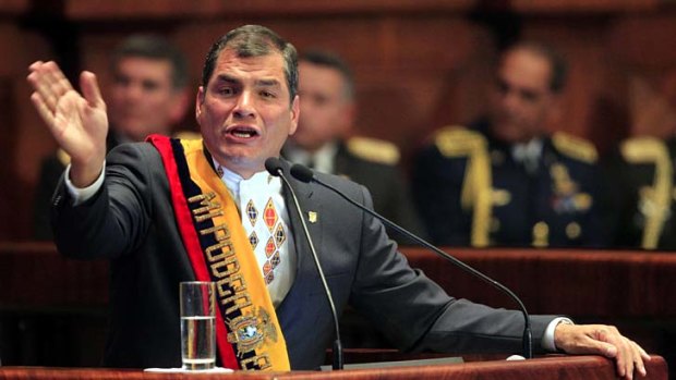 Will personally decide the outcome of Julian Assange's asylum application ... Ecuador's President, Rafael Correa.