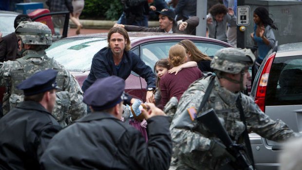 Zombie attack ... Brad Pitt stars in <i>World War Z</i>.