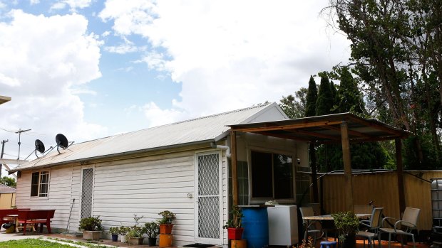 The Fairfield granny flat that was raided by police on Tuesday. 
