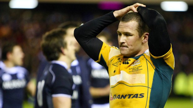 Australia's Matt Giteau after the Wallabies defeat at the hands of Scotland. Rugby Union's over-regulation is losing it fans and coverage.