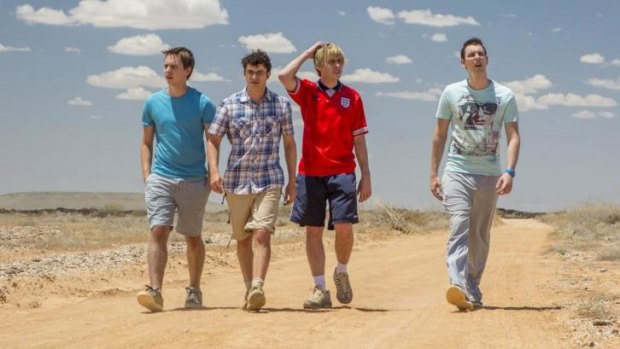 Road to nowhere: (from left) Joe Thomas, Simon Bird, James Buckley and Blake Harrison.