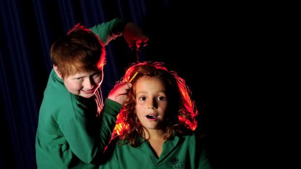 Elijah Arranz, 10, will sacrifice his flowing ginger locks for Kaleen Primary School classmate and fellow redhead Chris Nell, 11.