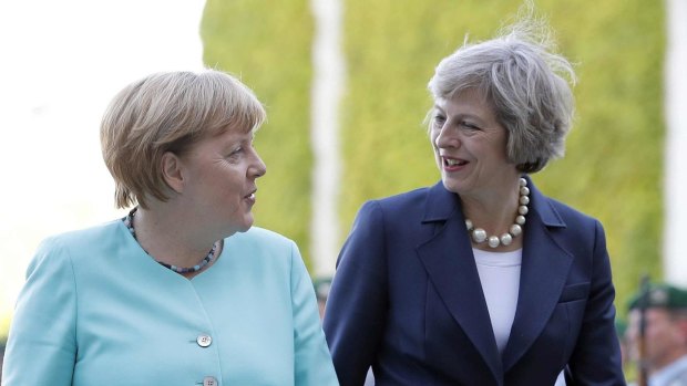German Chancellor Angela Merkel and British Prime Minister Theresa May.