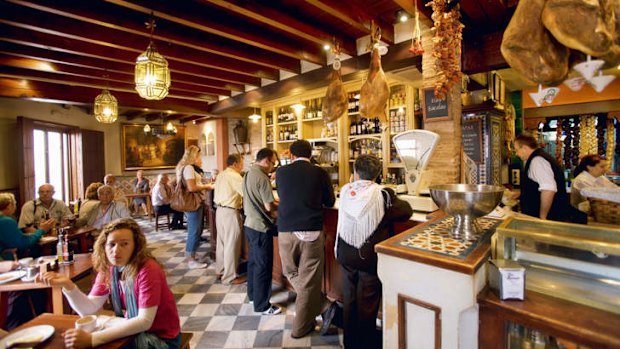 Thirst for fun: A bar in Barrio Santa Cruz, Seville.