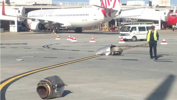 The aftermath of the crash at Melbourne Airport.