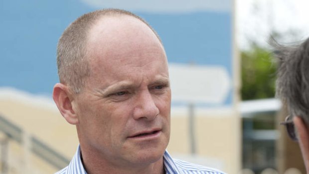 Campbell Newman meets people on the day of the by-election for the seat of Redcliffe.
