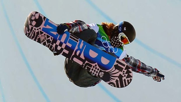 Shaun White competing at the 2010 Vancouver Winter Olympics.