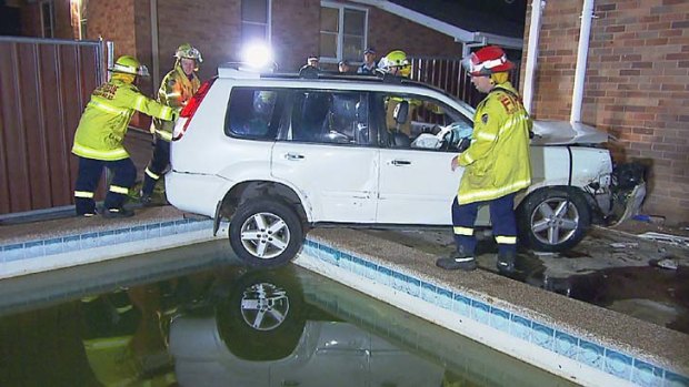 A stolen 4WD has travelled through two backyards and hit a Lethbridge Park home.