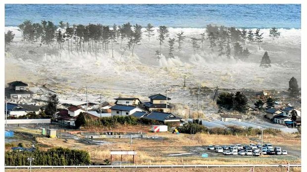 The tsunami-devastated Natori city in Miyagi prefecture is seen in this image taken on March 11, 2011.