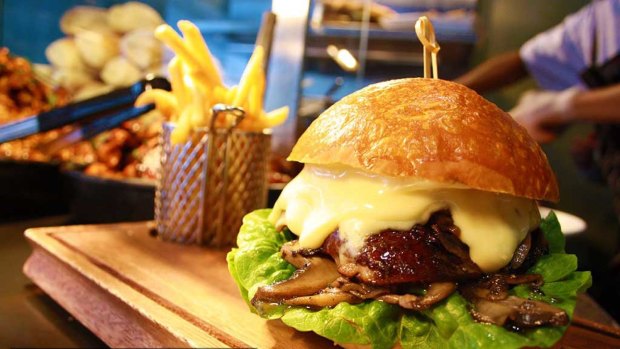 The Naked Duck burger on the menu at The Grand Duk