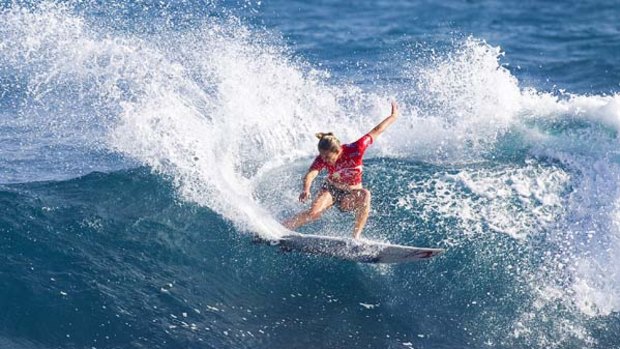 Stephanie Gilmore of Australia is on the verge of becoming the first surfer to win four world titles from as many attempts.