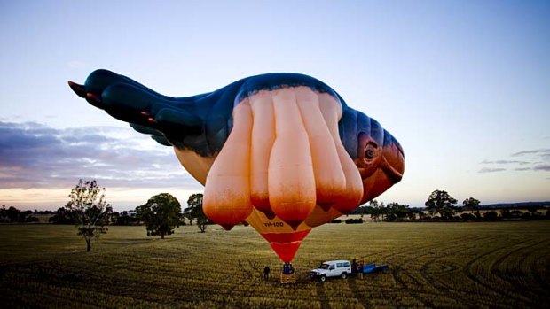 Air apparent: The half-tonne balloon was created by 16 people.