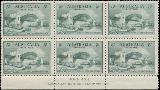 A block of stamps from the 'Sydney Harbour Bridge' collection was among those said to have been stolen.