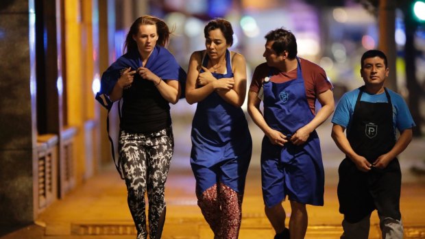 Patrick, second from right, and his colleagues saw three people stabbed in Borough Market.