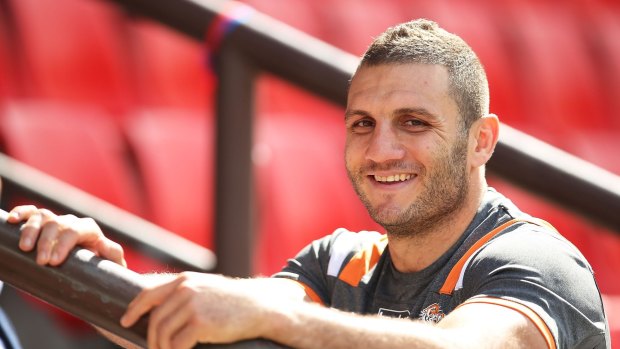 Keeping his chin up: Robbie Farah puts on a brave face despite the fact he is no longer wanted at Wests Tigers.