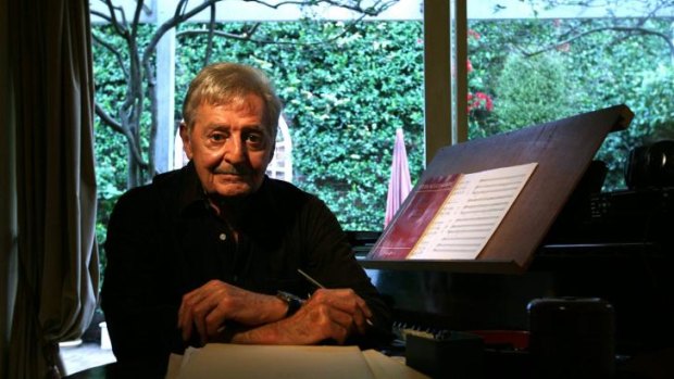 Peter Sculthorpe in his Sydney home in 2010, the year he donated $3.5 million to the Sydney Conservatorium.