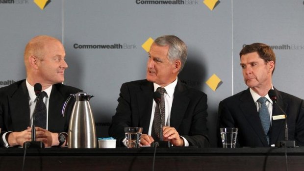 Commonwealth Bank chief executive Ian Narev (left), chairman David Turner and chief financial officer David Craig.
