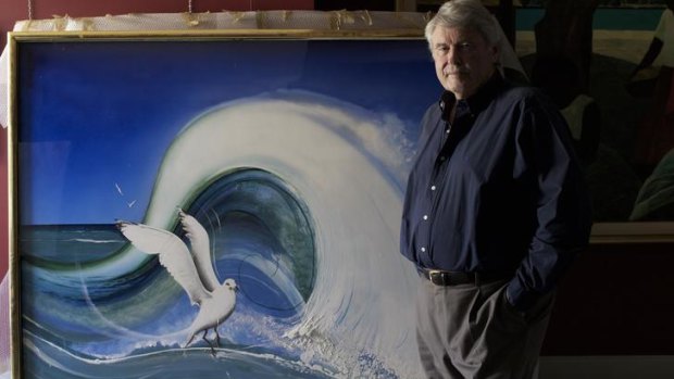 The real deal: Sydney art dealer Denis Savill with Brett Whiteley's <i>Seagull</i>.