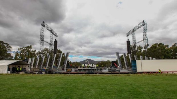 Preparation for Australia Day LIVE on the lawns of Parliament House, Canberra.