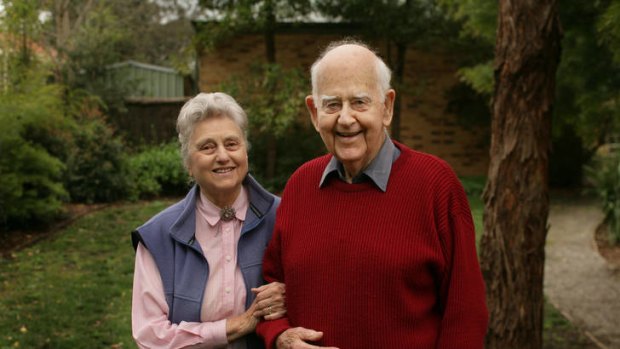Don Charlwood, right, pictured in 2006 with his wife Nell.