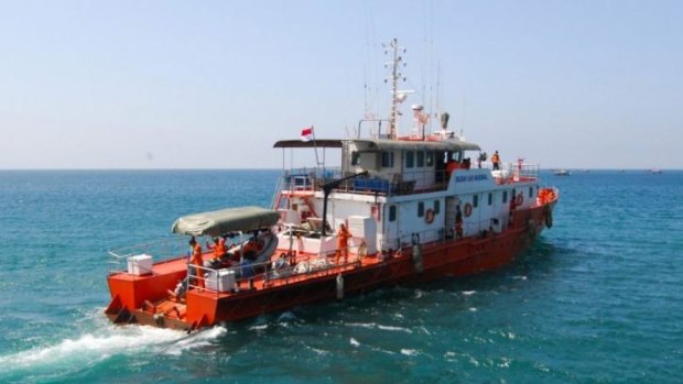 Expanded search area ... An Indonesian National Search and Rescue Agency boat patrols the Malacca Strait off Aceh province located in the area of northern Sumatra island.