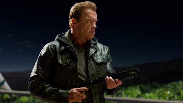He's back, again: Arnold Schwarzenegger plays an "ageing" cyborg in <i>Terminator Genisys</i>.