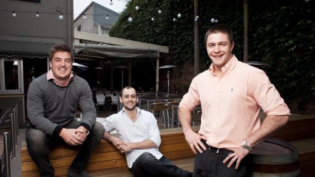 Bar men ... Mike Broome, Steve Krowitz and Patrick Yeoland of the Northbridge Hotel.