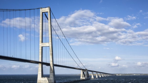 The Resund Bridge is a double-track railway and motorway bridge across the strait between Sweden and Denmark.