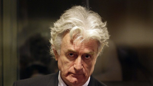 This file picture taken on August 29, 2008 shows Bosnian Serb wartime leader Radovan Karadzic at the UN International Criminal Tribunal for the former Yugoslavia (ICTY) in The Hague.