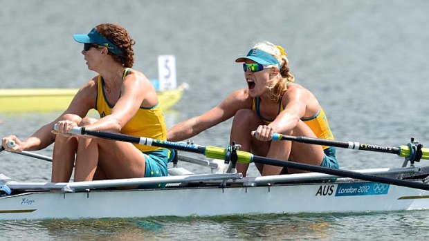 More silverware ... Brooke Pratley and Kim Crow finish second in the women's double sculls.