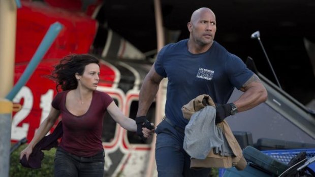 Dwayne Johnson is all action in <i>San Andreas</i>.