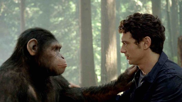 You complete me: Super-smart simian Caesar has a moment with scientist Will Rodman (James Franco) in the engrossing <i>Rise of the Planet of the Apes</i>.