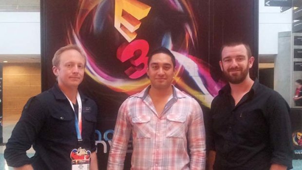 Pinion co-founders (L-R) Daniel Ringland, Karl Flores and David Banham at the E3 gaming expo.