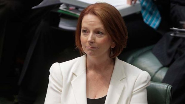Trailing Tony Abbott ... Prime Minister Julia Gillard.