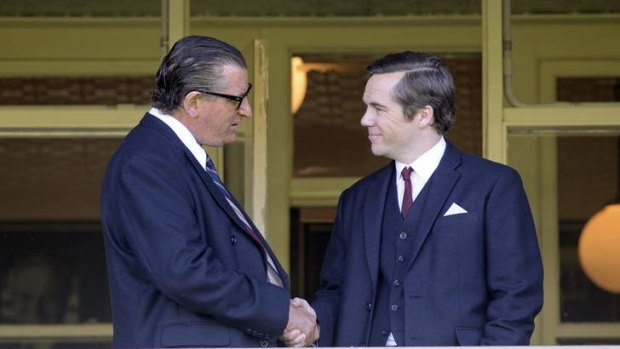 <i>Power Games</i>' Lachy Hulme as Sir Frank Packer and Patrick Brammall as a young Rupert Murdoch.