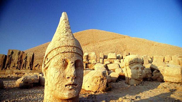 Heads up ... one of the statues atop Mount Nemrut.
