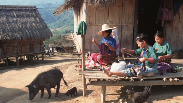 The simple life: Lahu women at work.