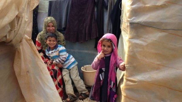Syrian refugees at an informal tent settlement outside Tripoli, Lebanon.
