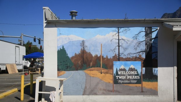 The mural behind Twede's.