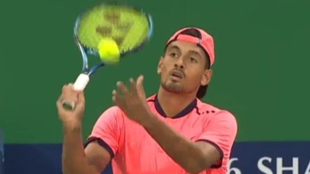 Not a good look: Nick Kyrgios agreed to a "plan of care" after his bizarre performance in Shanghai.
