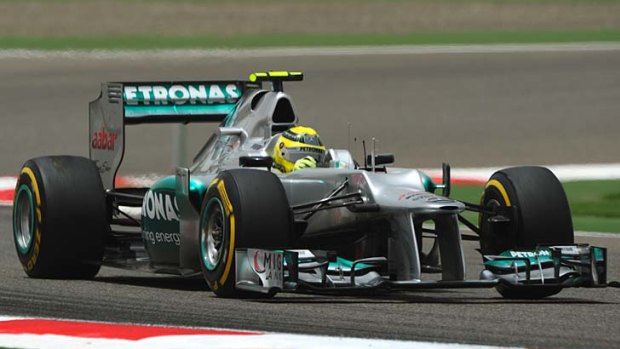 Nico Rosberg during the third practice session yesterday.