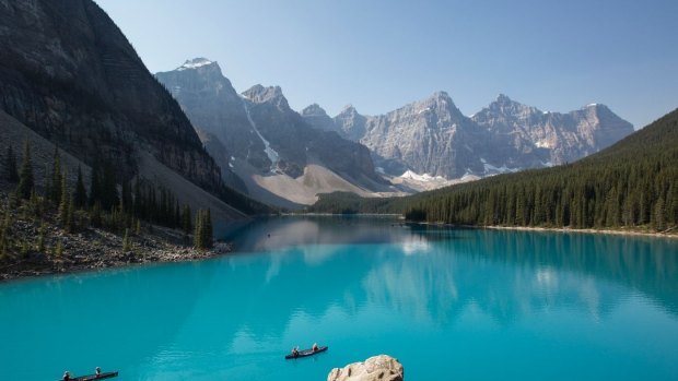 Experience some of the world’s most remarkable landscapes, like Moraine Lake in the Canadian Rockies.