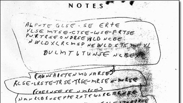 One of the two pages the FBI wants to decode.