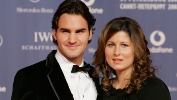 Black tie ... Roger Federer with his wife Mirka Vavrinec.