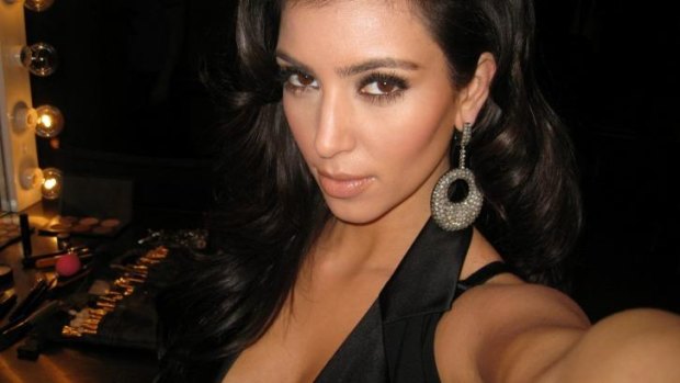 One of many selfies of Kim Kardashian from her book <i>Kim Kardashian West: Selfish</i>.