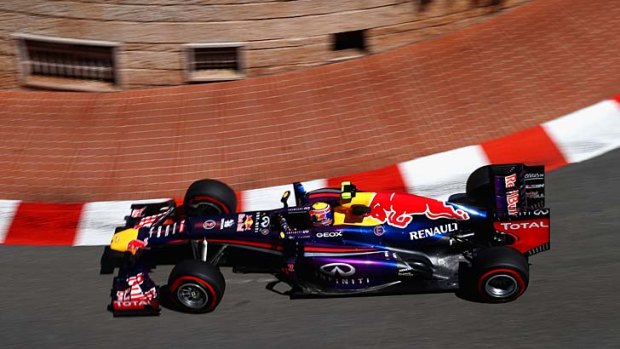 Red Bull's Mark Webber practising for the Monaco Grand Prix.