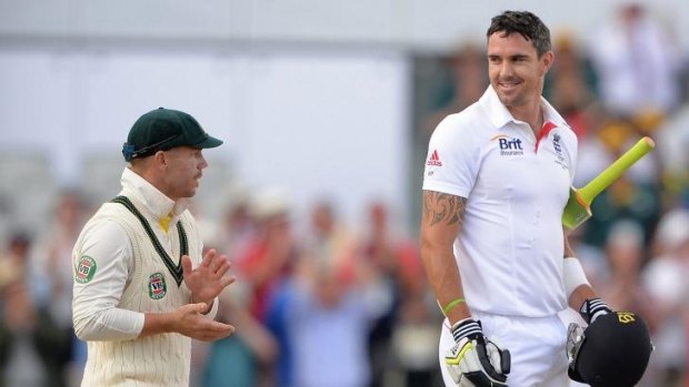 I quite liked the bloke: Kevin Pietersen, right, with David Warner