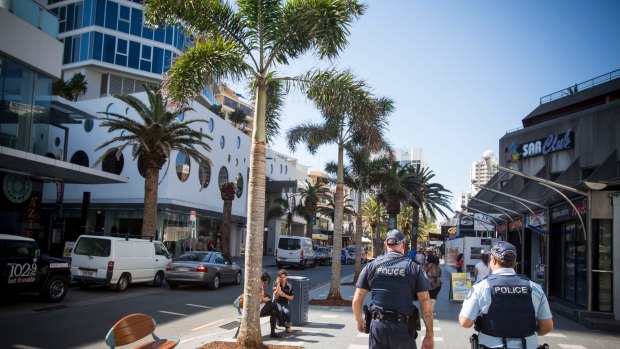 Police on the beat on the Gold Coast.